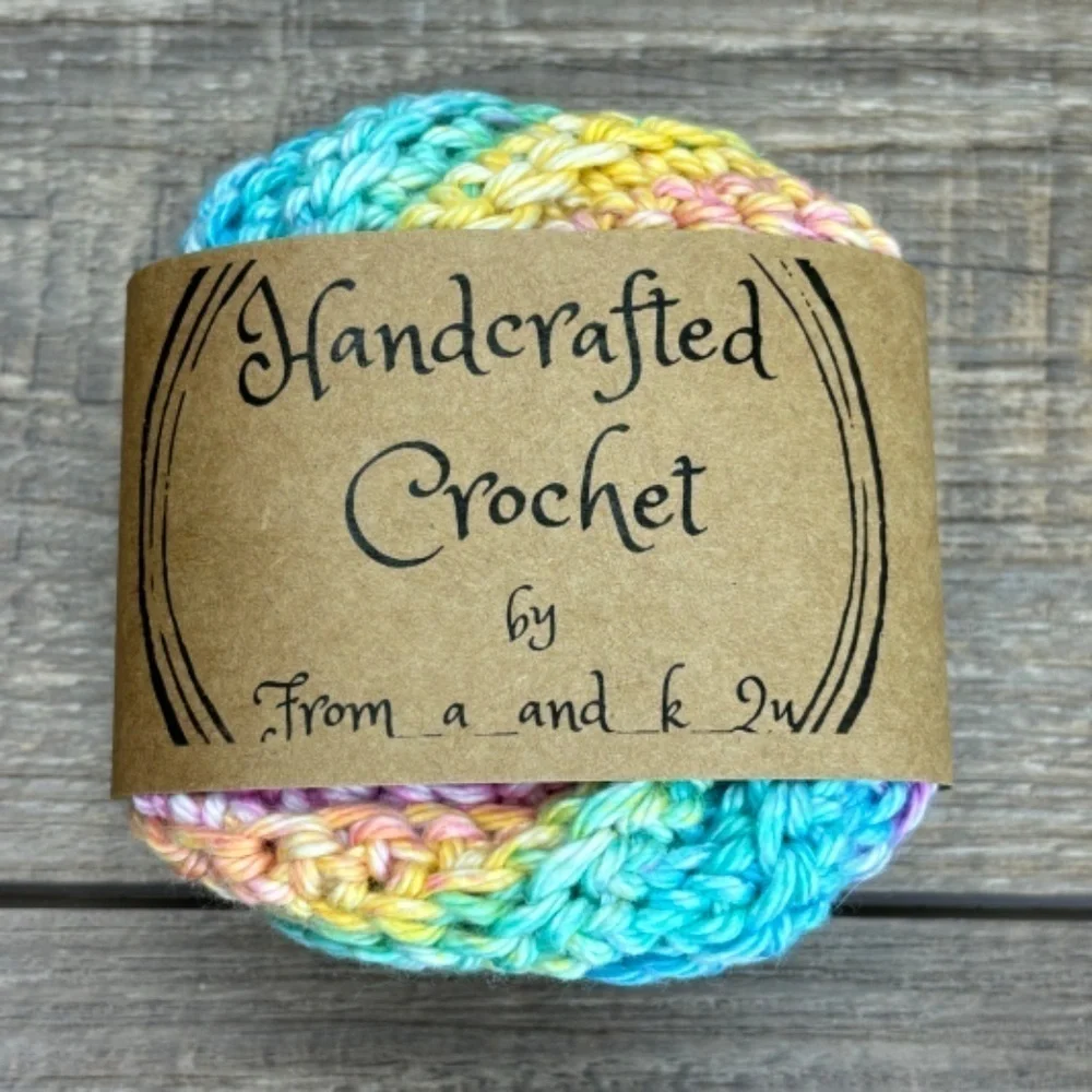 Handcrafted Crochet Spiral‎ Tawashi Bath Scrubbies Set Cotton Yarn Handmade